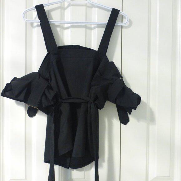 TEA & CUP black cuffed sleeves button up top - Picture 6 of 12